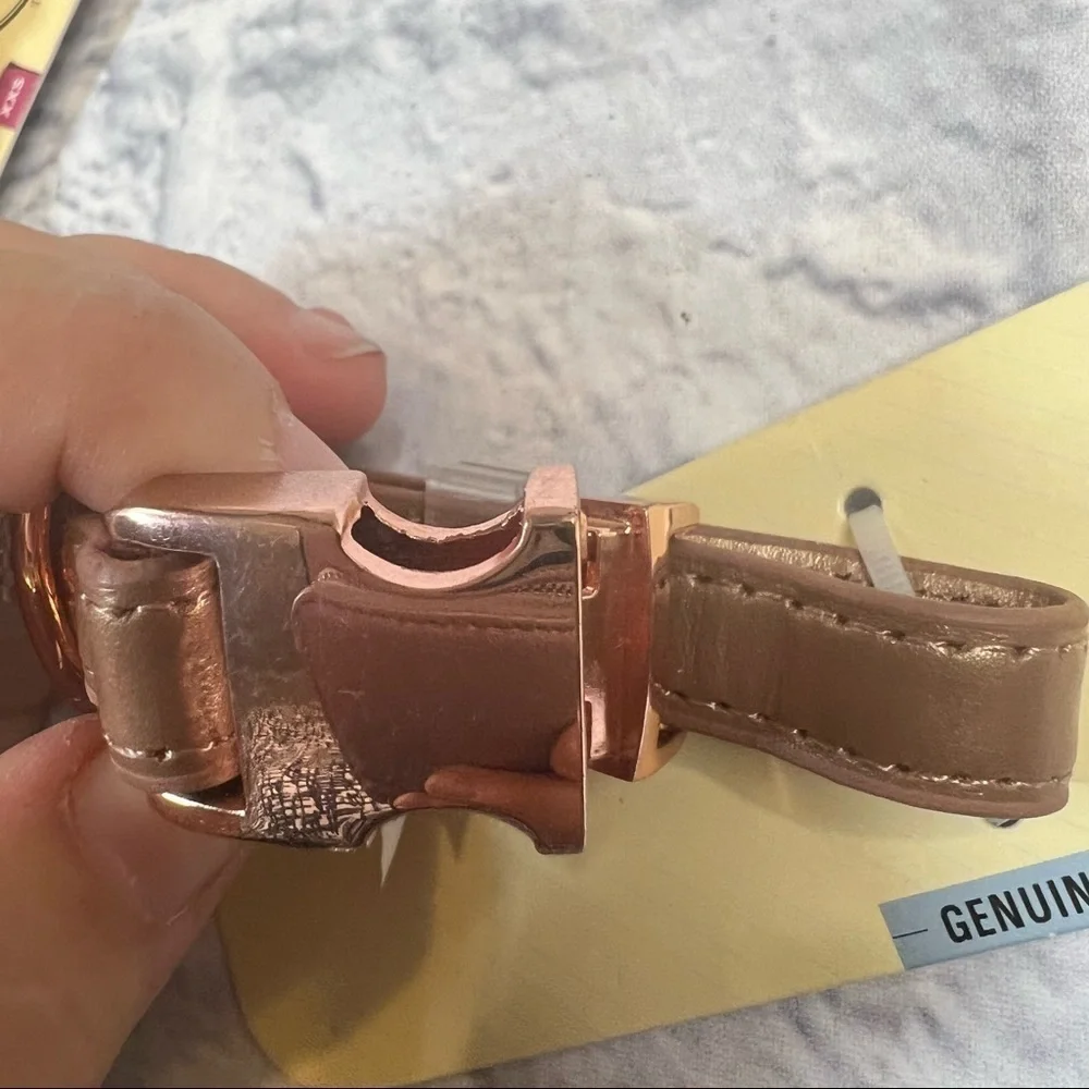 Dog collar genuine leather size xxs